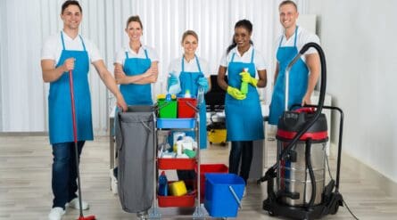 cleaning staff in picture.