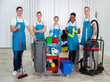 cleaning staff in picture.