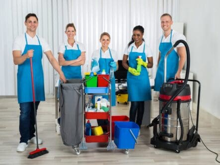 cleaning staff in picture.