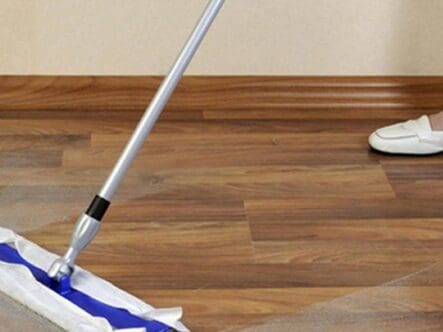 applying polyurethane floor coating.