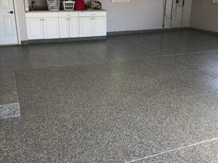 polished concrete garage floor.