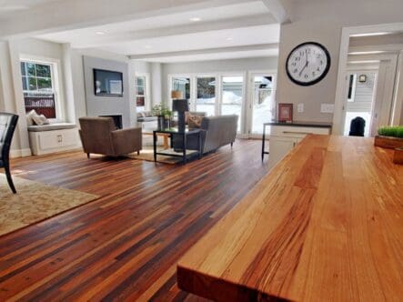 shinning and a polished hardwood floor.